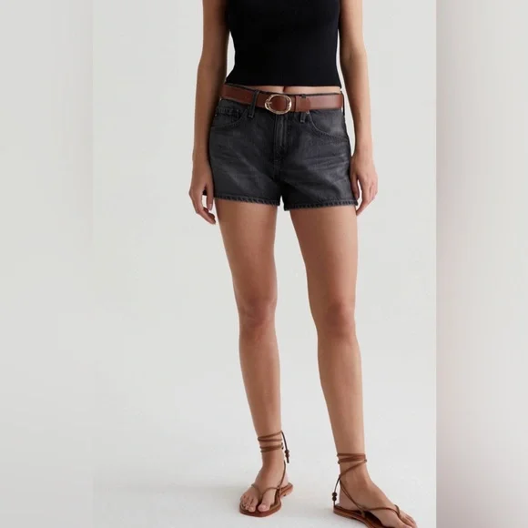 AG Adriano Goldschmied Hailey Relaxed Jean Short Black Stone 28 - Picture 2 of 11